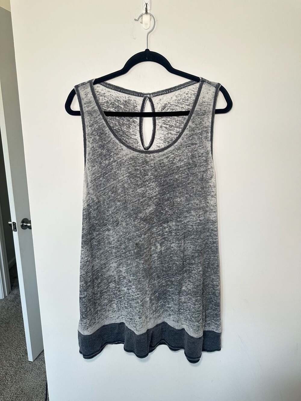 Calvin Klein Tank Top Size XS Gray Burnout Keyhole Activewear